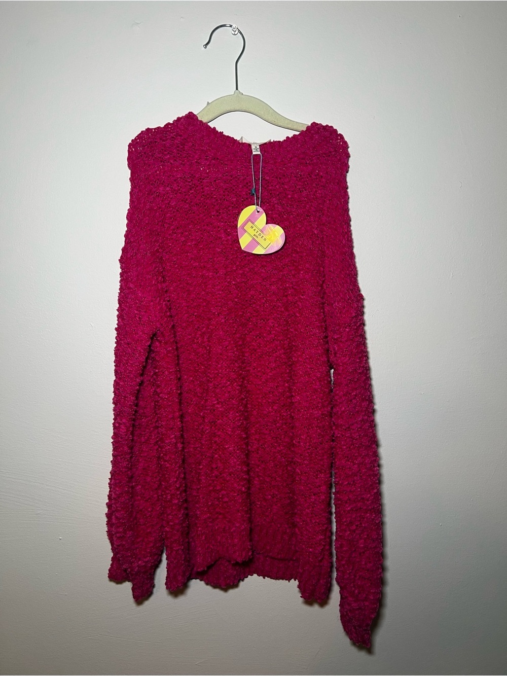 Hayden Girls Fuzzy Pink Sweater